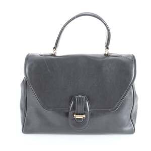 Celine Leather Handbag Tote Bag Black Gold Hardware Women's